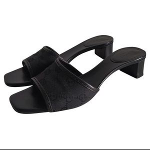 Gucci Black Monogram Heels ***FREE SHIPPING***